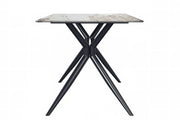 Elega Rectangular Dining Table with Sintered Stone or Glass Rectangular Top and Stainless Steel Base - Elax Furniture