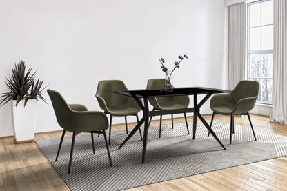 Elega Rectangular Dining Table with Sintered Stone or Glass Rectangular Top and Stainless Steel Base - Elax Furniture