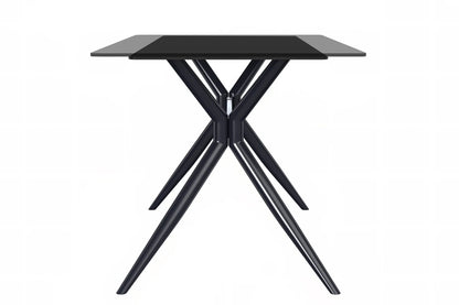 Elega Rectangular Dining Table with Sintered Stone or Glass Rectangular Top and Stainless Steel Base - Elax Furniture