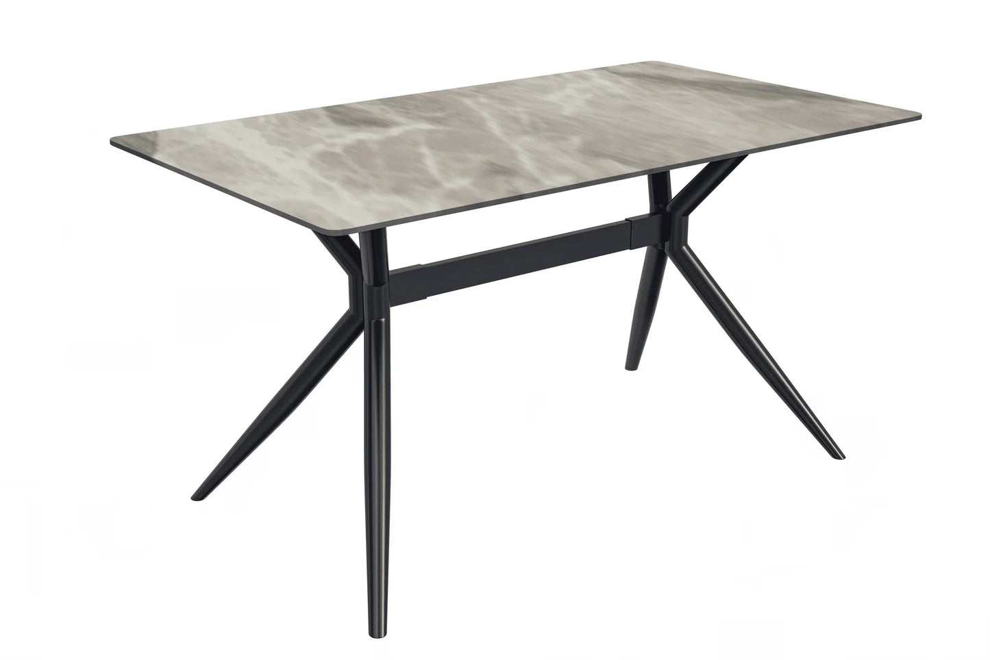 Elega Rectangular Dining Table with Sintered Stone or Glass Rectangular Top and Stainless Steel Base - Elax Furniture