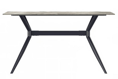 Elega Rectangular Dining Table with Sintered Stone or Glass Rectangular Top and Stainless Steel Base - Elax Furniture