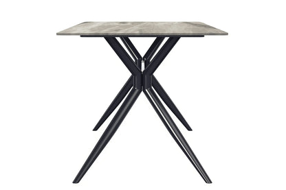 Elega Rectangular Dining Table with Sintered Stone or Glass Rectangular Top and Stainless Steel Base - Elax Furniture