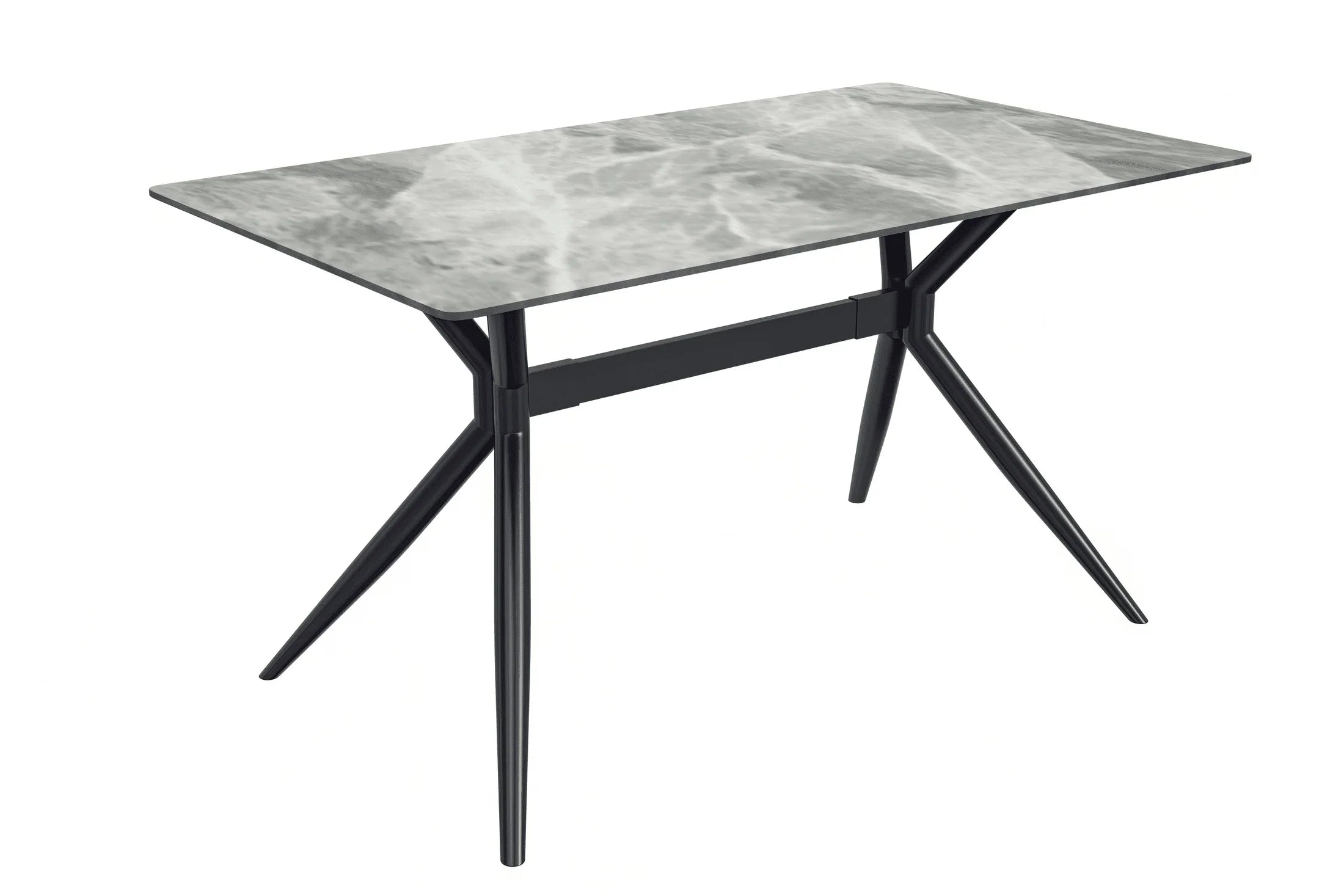 Elega Rectangular Dining Table with Sintered Stone or Glass Rectangular Top and Stainless Steel Base - Elax Furniture