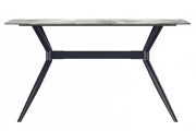 Elega Rectangular Dining Table with Sintered Stone or Glass Rectangular Top and Stainless Steel Base - Elax Furniture