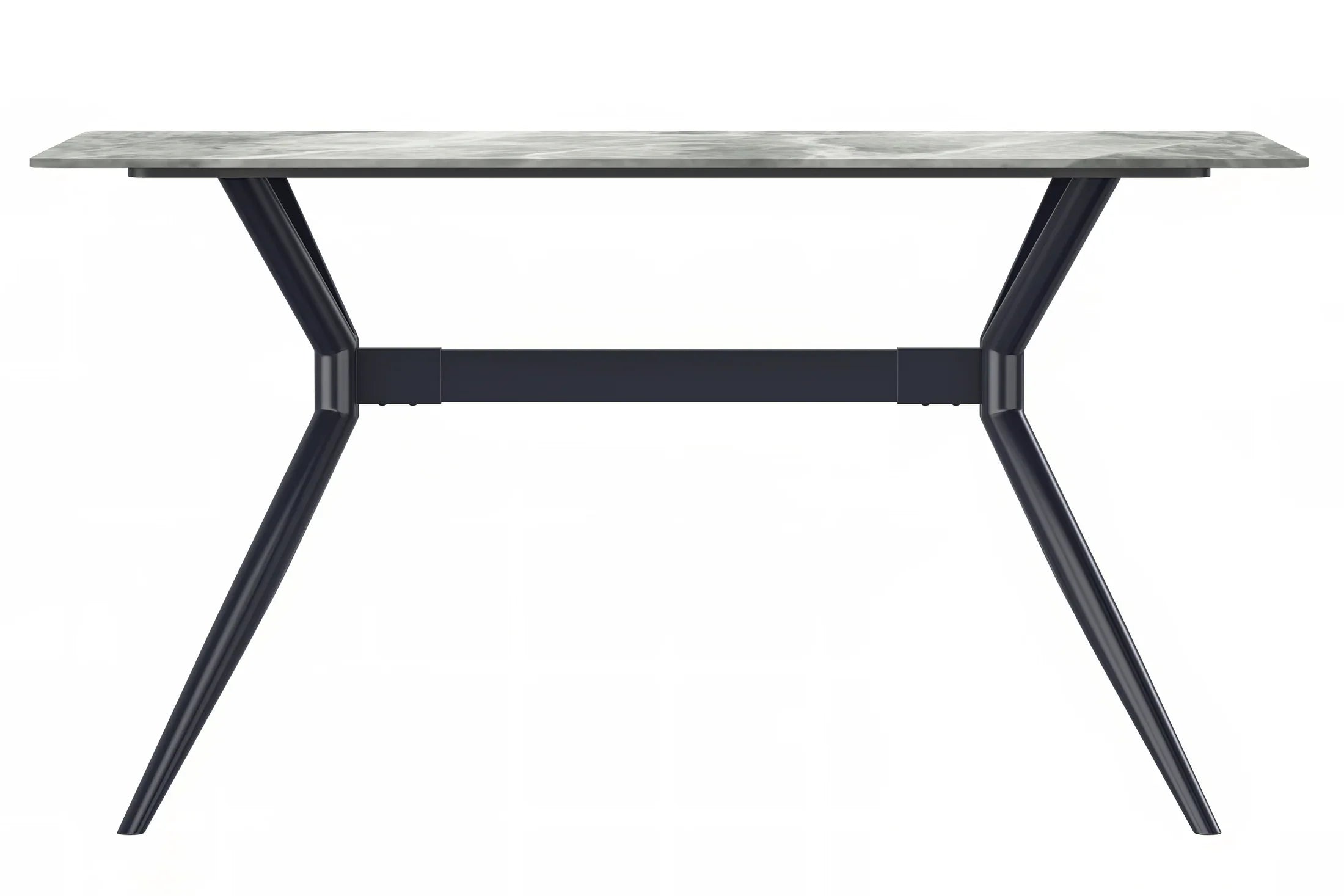 Elega Rectangular Dining Table with Sintered Stone or Glass Rectangular Top and Stainless Steel Base - Elax Furniture