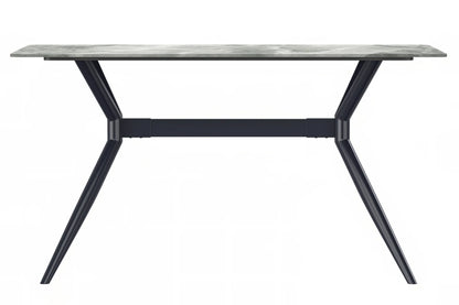 Elega Rectangular Dining Table with Sintered Stone or Glass Rectangular Top and Stainless Steel Base - Elax Furniture