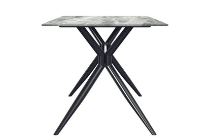 Elega Rectangular Dining Table with Sintered Stone or Glass Rectangular Top and Stainless Steel Base - Elax Furniture