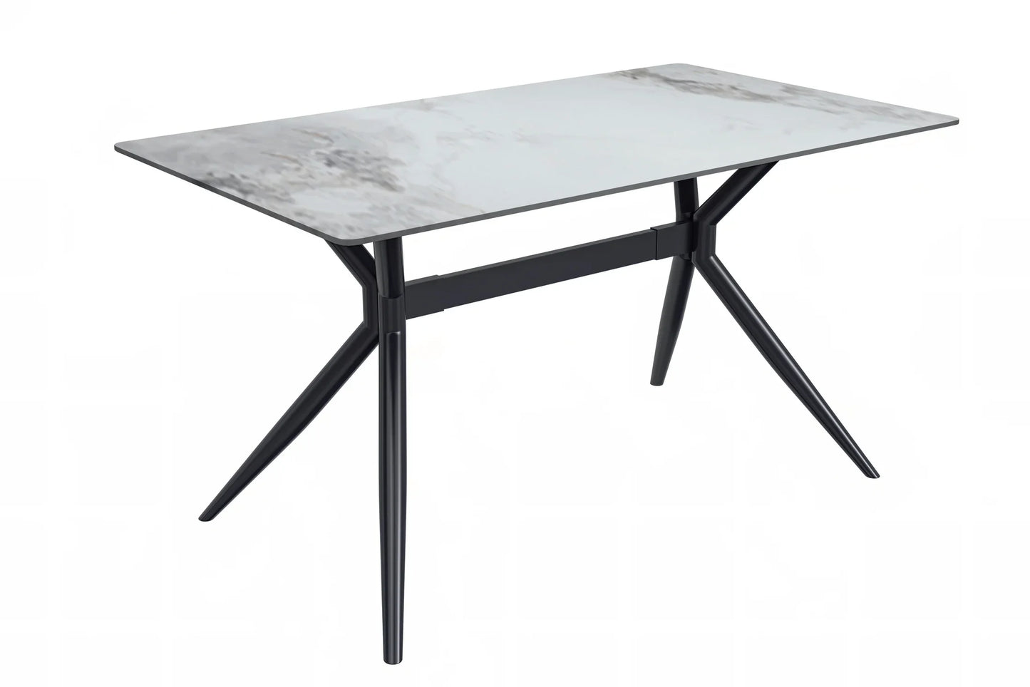 Elega Rectangular Dining Table with Sintered Stone or Glass Rectangular Top and Stainless Steel Base - Elax Furniture