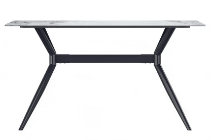 Elega Rectangular Dining Table with Sintered Stone or Glass Rectangular Top and Stainless Steel Base - Elax Furniture
