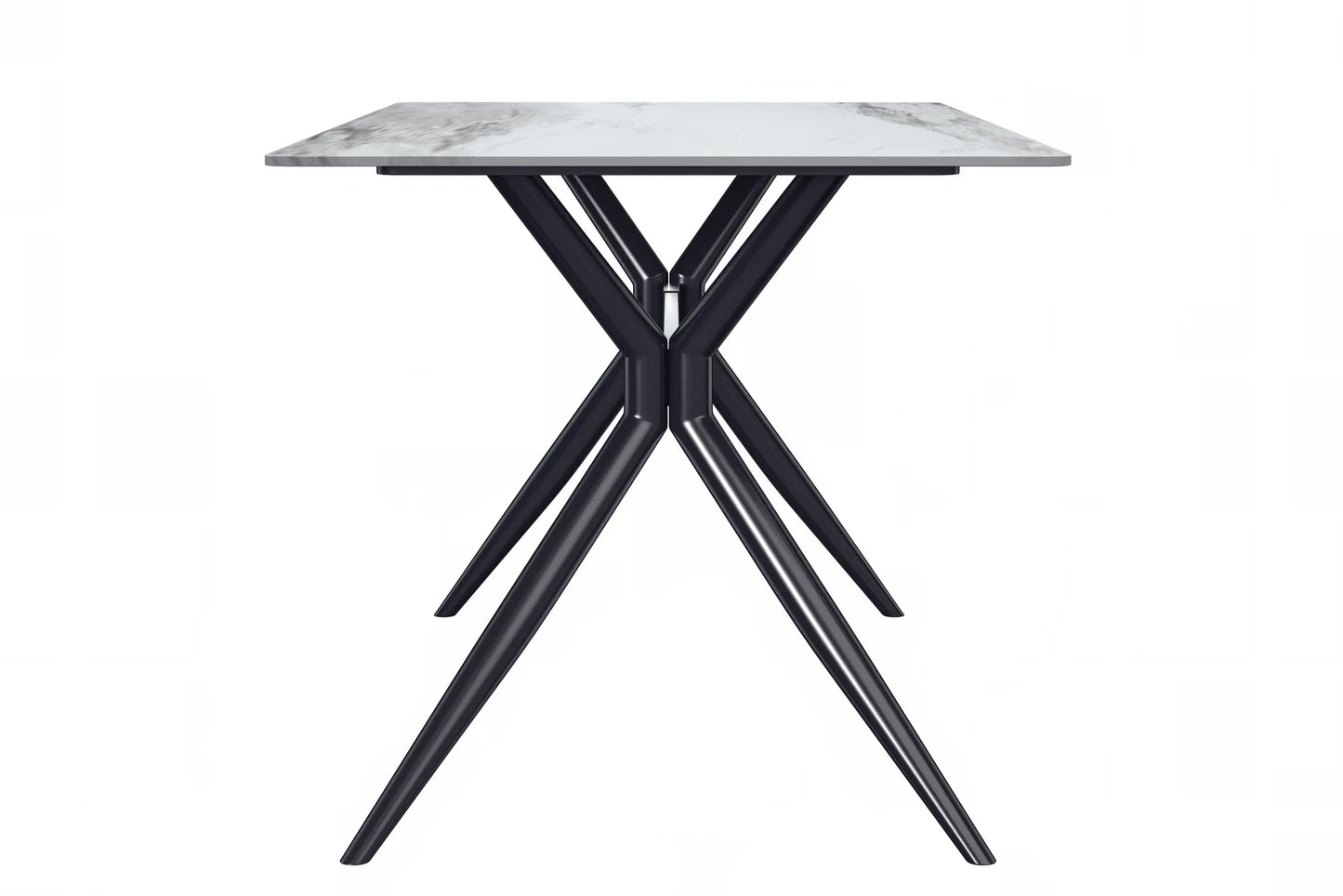 Elega Rectangular Dining Table with Sintered Stone or Glass Rectangular Top and Stainless Steel Base - Elax Furniture