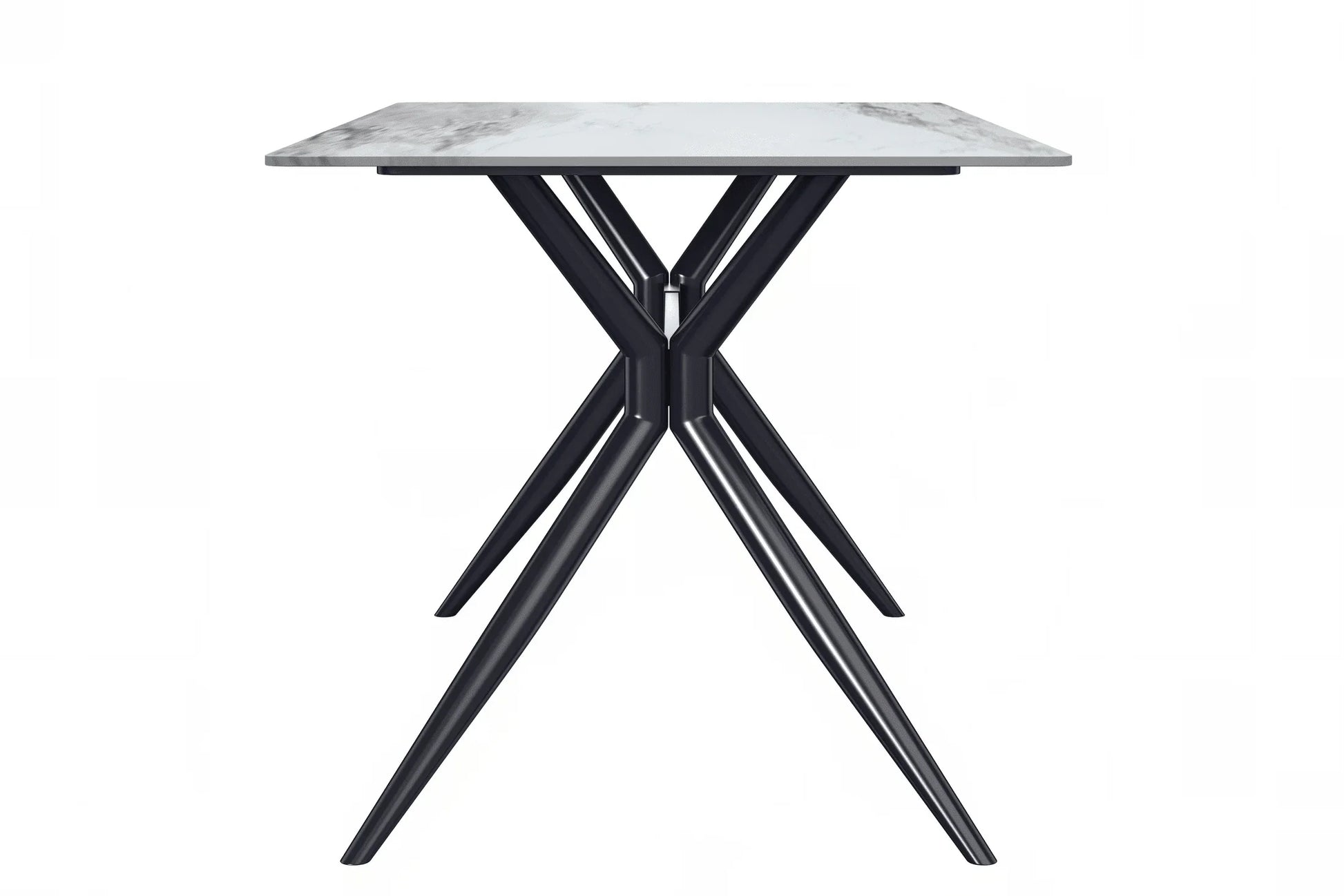 Elega Rectangular Dining Table with Sintered Stone or Glass Rectangular Top and Stainless Steel Base - Elax Furniture