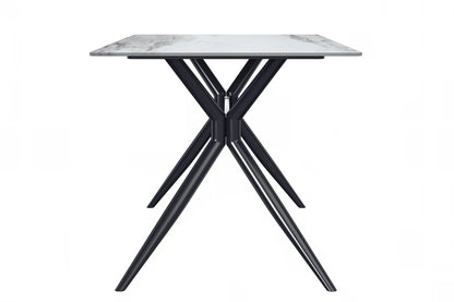 Elega Rectangular Dining Table with Sintered Stone or Glass Rectangular Top and Stainless Steel Base - Elax Furniture