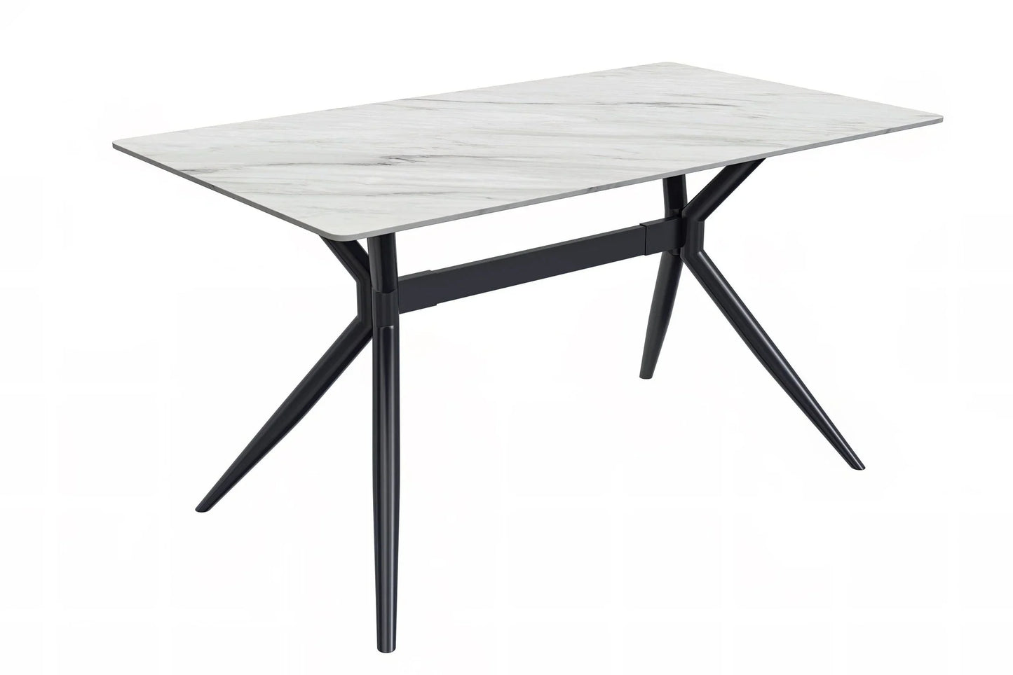 Elega Rectangular Dining Table with Sintered Stone or Glass Rectangular Top and Stainless Steel Base - Elax Furniture