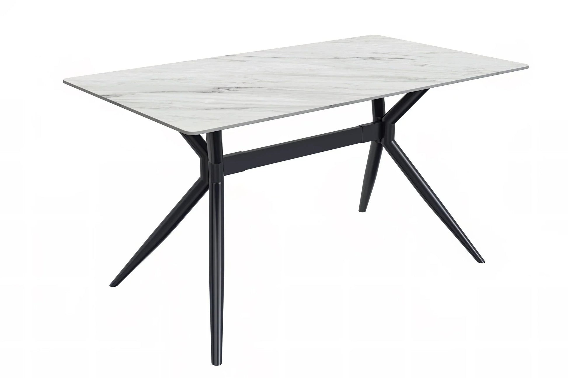 Elega Rectangular Dining Table with Sintered Stone or Glass Rectangular Top and Stainless Steel Base - Elax Furniture