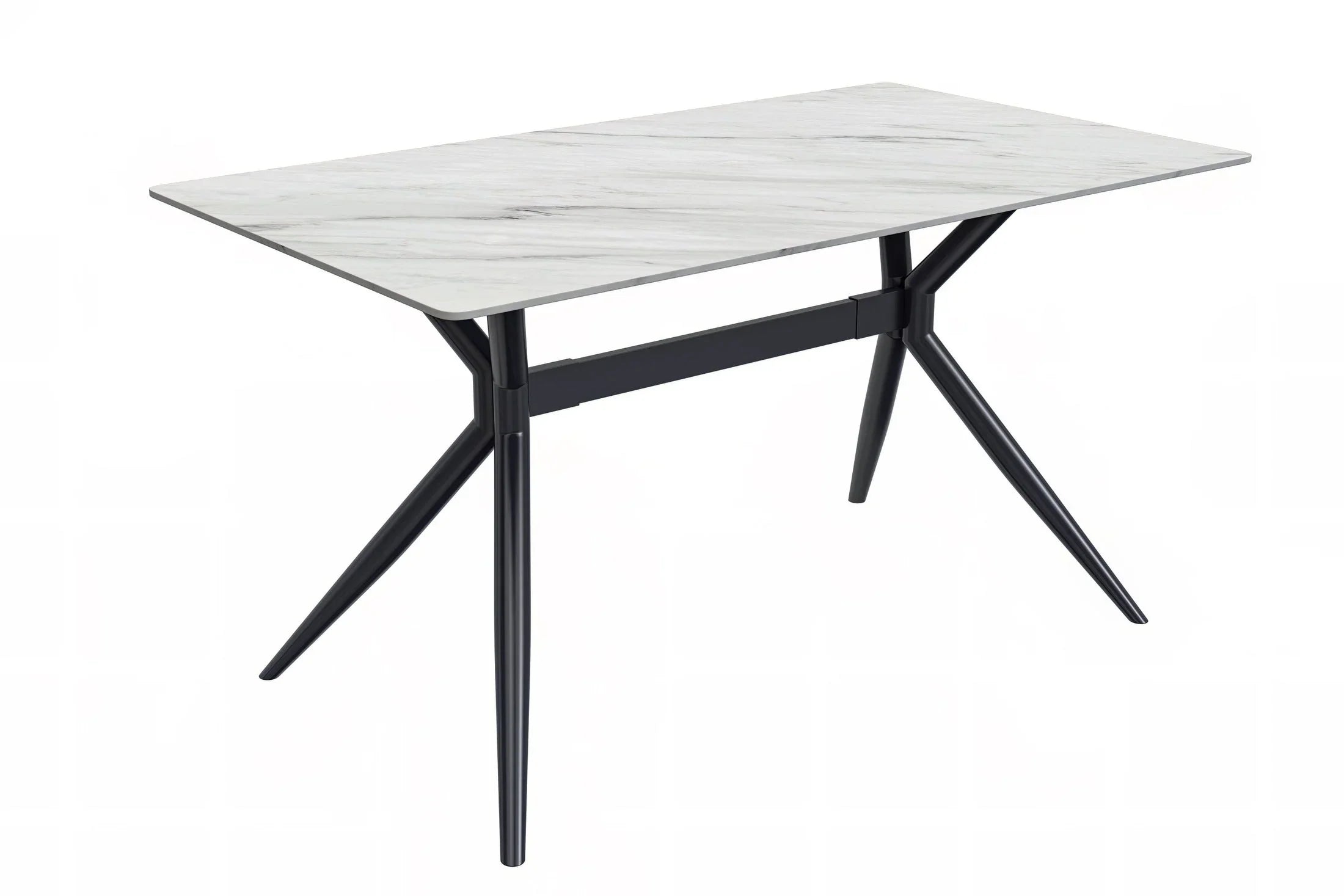 Elega Rectangular Dining Table with Sintered Stone or Glass Rectangular Top and Stainless Steel Base - Elax Furniture