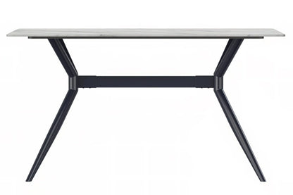 Elega Rectangular Dining Table with Sintered Stone or Glass Rectangular Top and Stainless Steel Base - Elax Furniture
