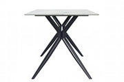 Elega Rectangular Dining Table with Sintered Stone or Glass Rectangular Top and Stainless Steel Base - Elax Furniture