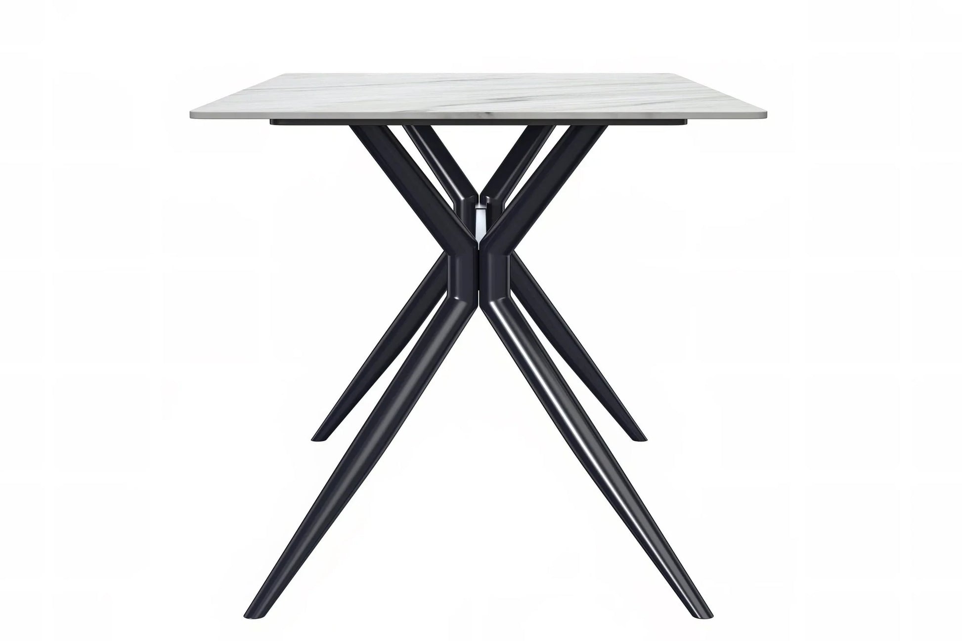 Elega Rectangular Dining Table with Sintered Stone or Glass Rectangular Top and Stainless Steel Base - Elax Furniture