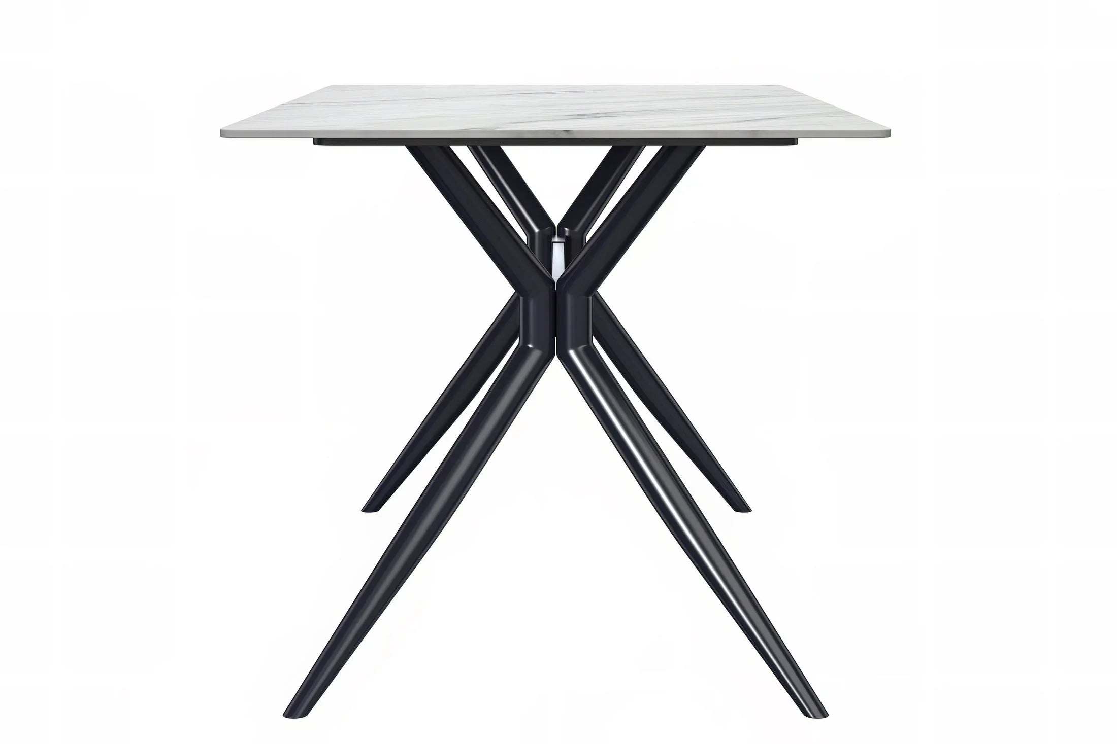 Elega Rectangular Dining Table with Sintered Stone or Glass Rectangular Top and Stainless Steel Base - Elax Furniture
