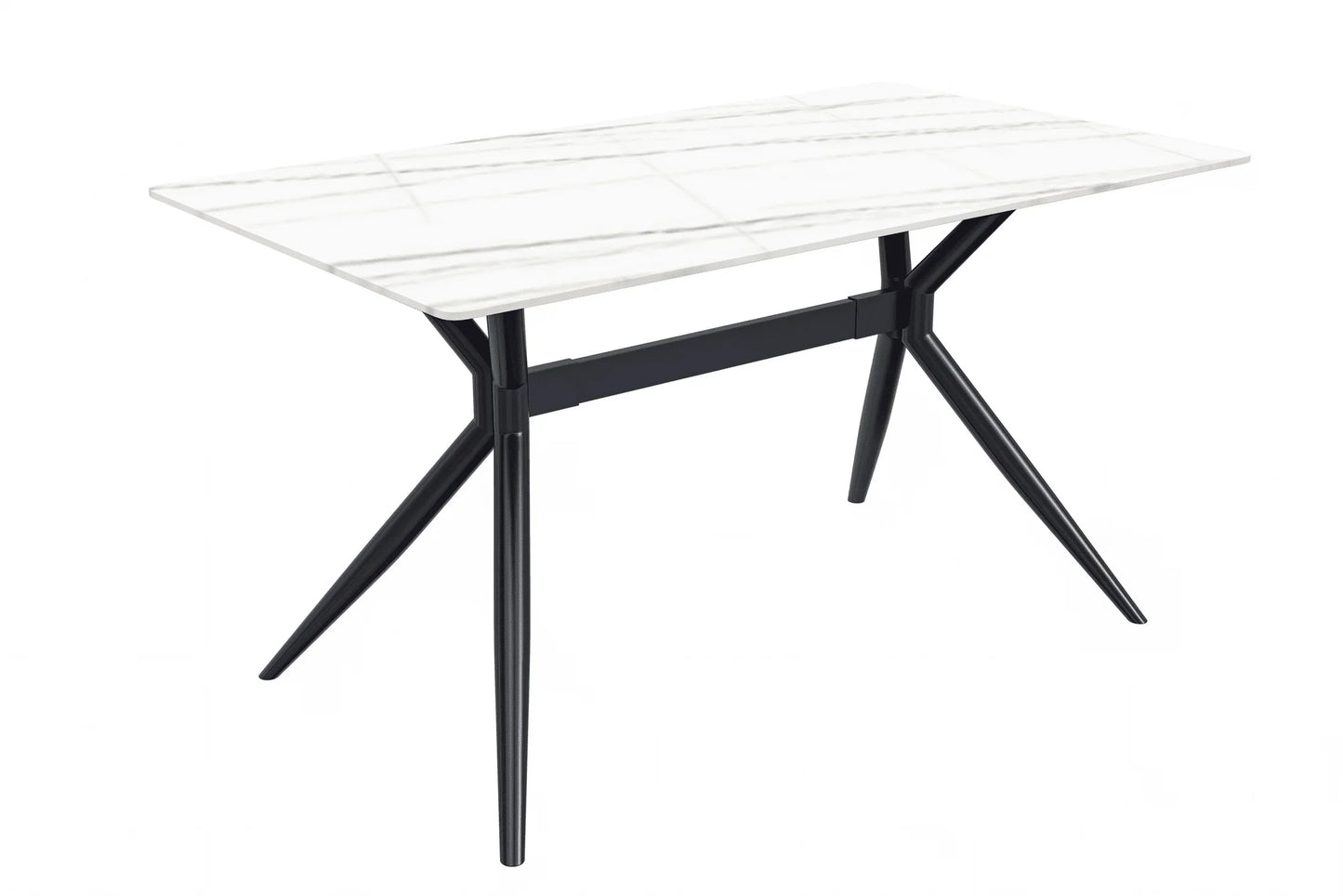 Elega Rectangular Dining Table with Sintered Stone or Glass Rectangular Top and Stainless Steel Base - Elax Furniture