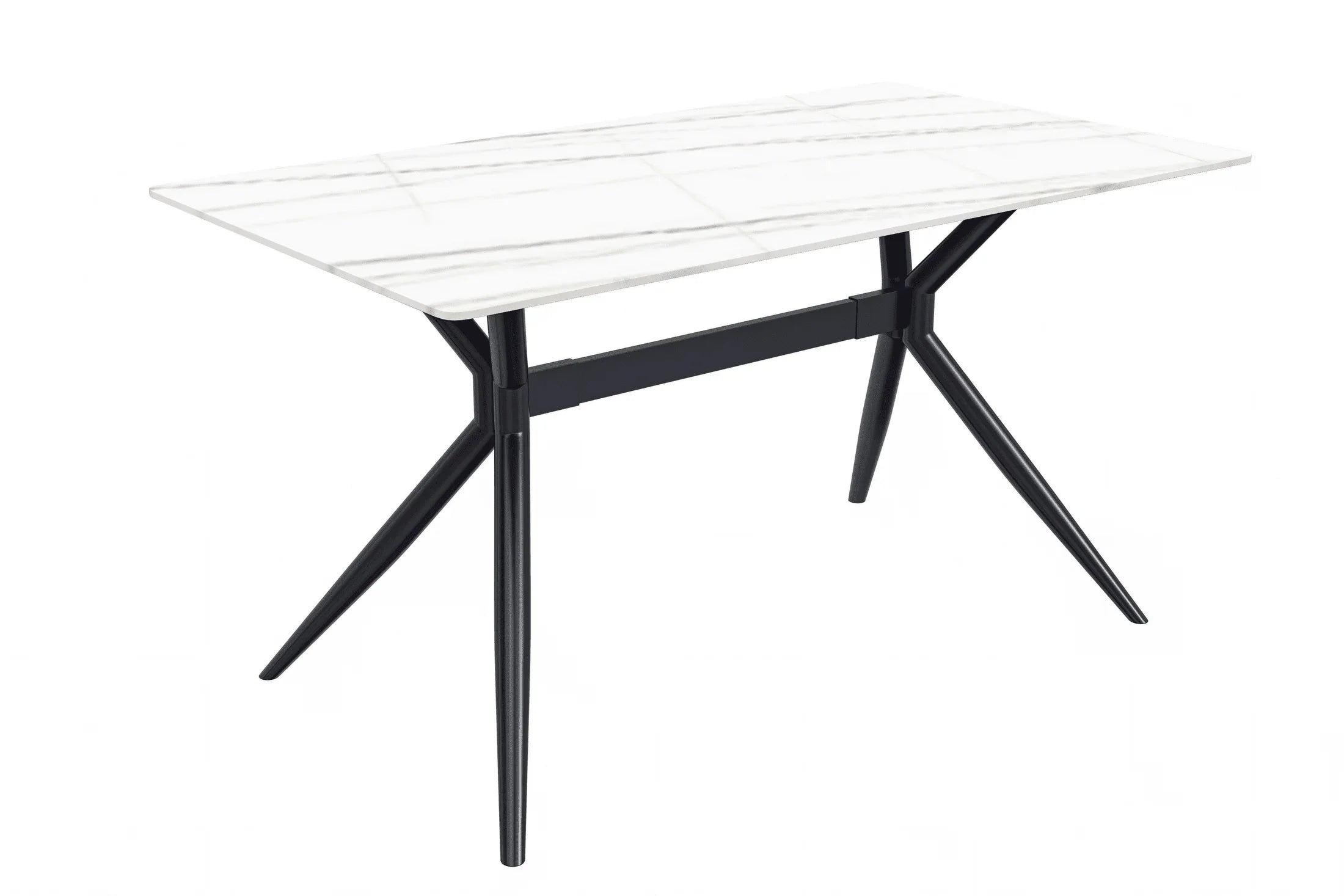 Elega Rectangular Dining Table with Sintered Stone or Glass Rectangular Top and Stainless Steel Base - Elax Furniture
