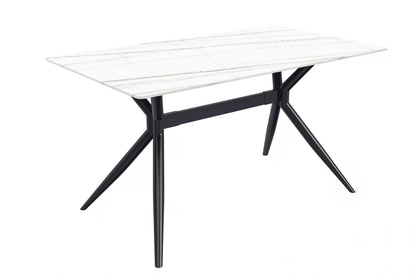 Elega Rectangular Dining Table with Sintered Stone or Glass Rectangular Top and Stainless Steel Base - Elax Furniture
