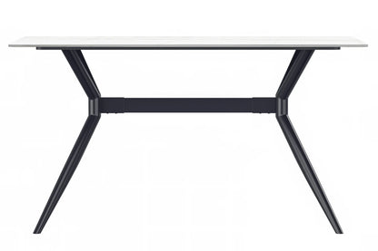 Elega Rectangular Dining Table with Sintered Stone or Glass Rectangular Top and Stainless Steel Base - Elax Furniture
