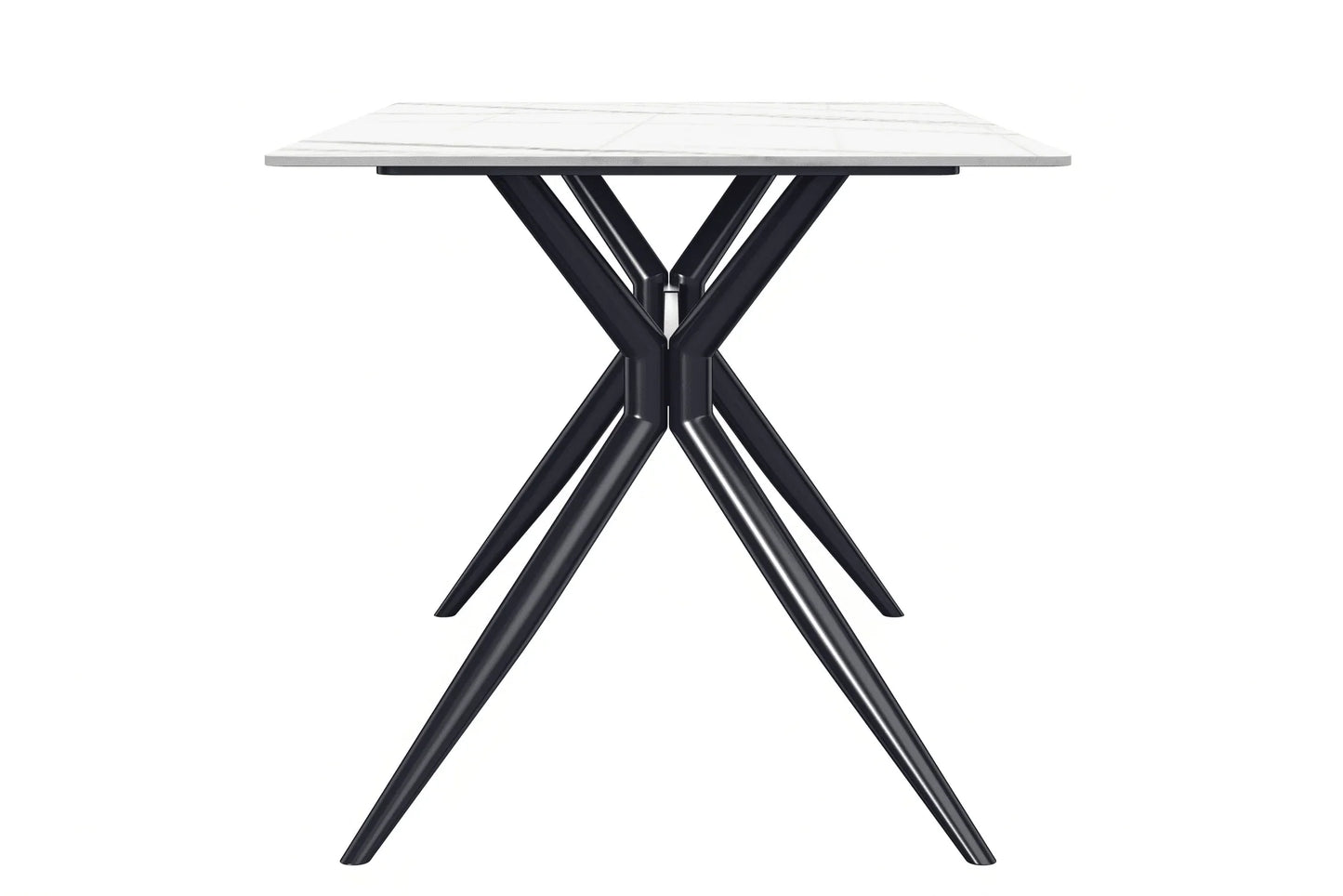 Elega Rectangular Dining Table with Sintered Stone or Glass Rectangular Top and Stainless Steel Base - Elax Furniture