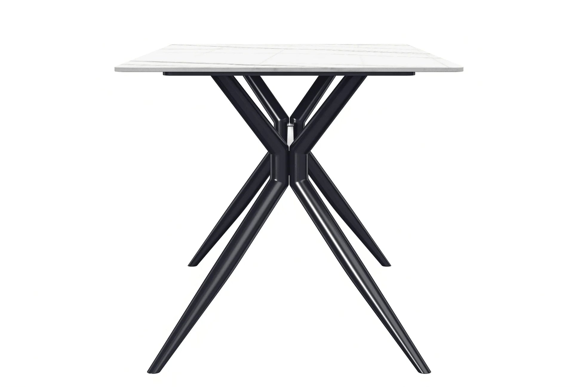 Elega Rectangular Dining Table with Sintered Stone or Glass Rectangular Top and Stainless Steel Base - Elax Furniture