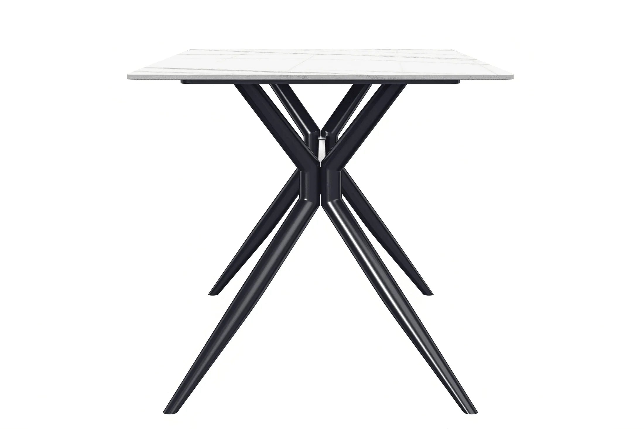 Elega Rectangular Dining Table with Sintered Stone or Glass Rectangular Top and Stainless Steel Base - Elax Furniture