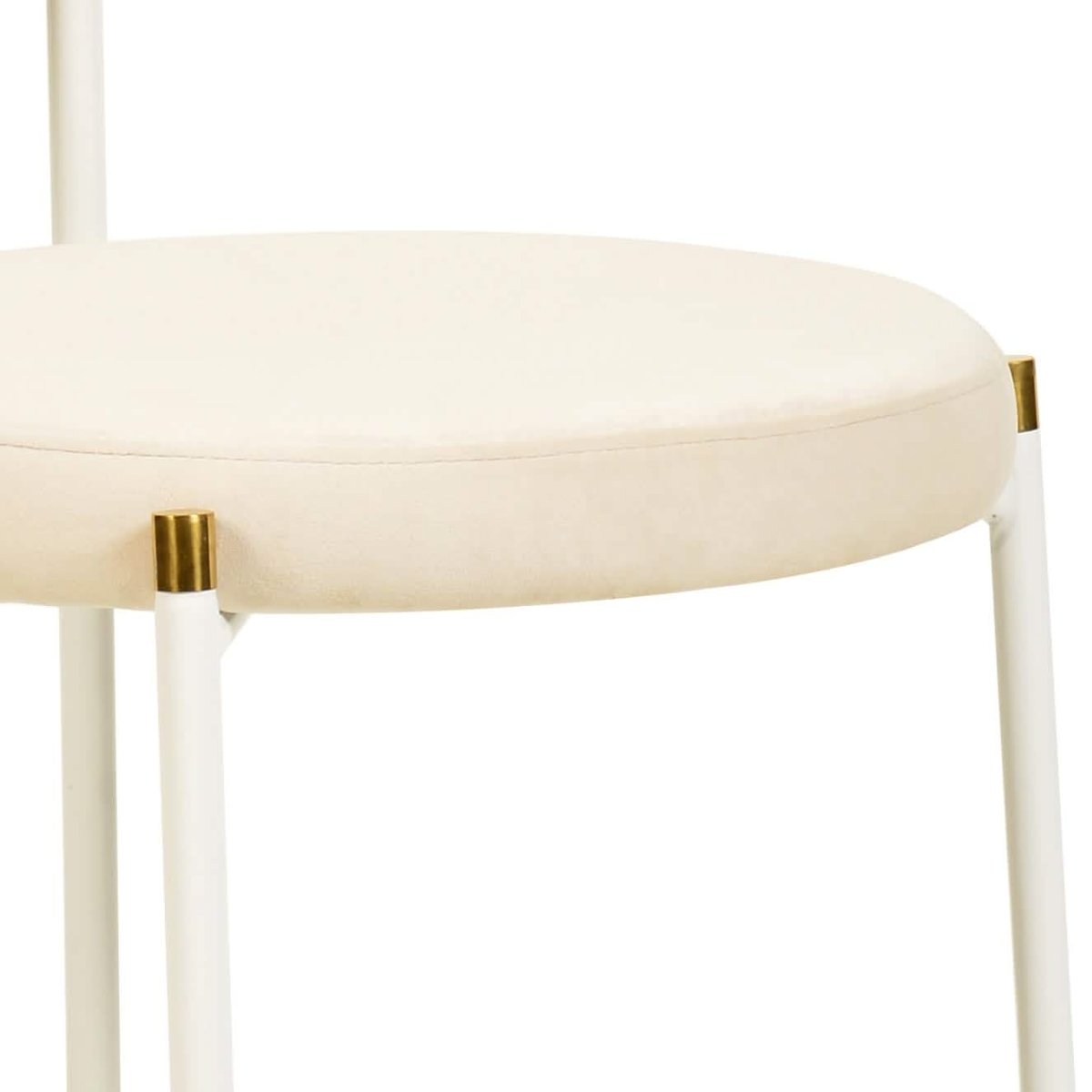 Euston Modern Upholstered Dining Chair with Round Wicker/Velvet Back Style White Wicker Beige Dining Chair Leisuremod