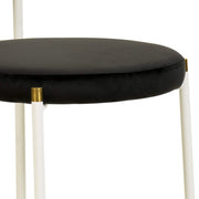 Euston Modern Upholstered Dining Chair with Round Wicker/Velvet Back Style White Wicker Black Dining Chair Leisuremod