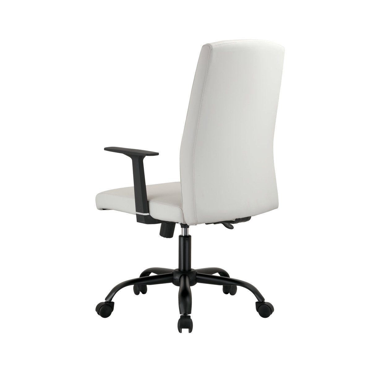 Evander Leather Office Chair in Aluminum with Adjustable Height and Swivel White Office Chair Leisuremod