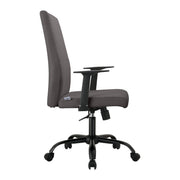 Evander Leather Office Chair in Aluminum with Adjustable Height and Swivel Grey Office Chair Leisuremod