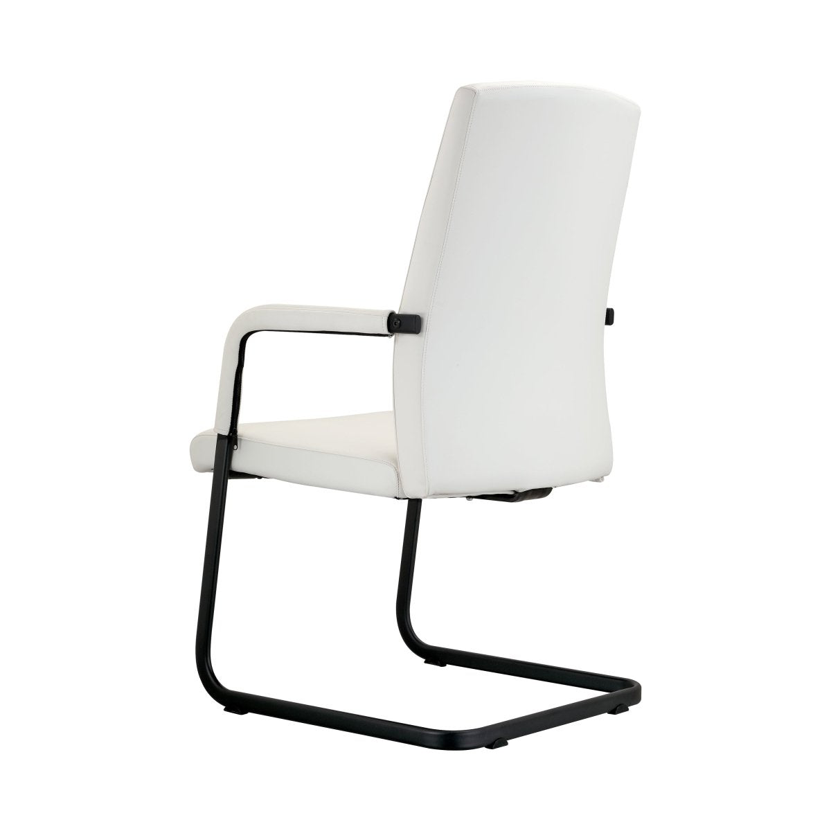 Evander Leather Office Chair With Aluminum Frame White Office Chair Leisuremod