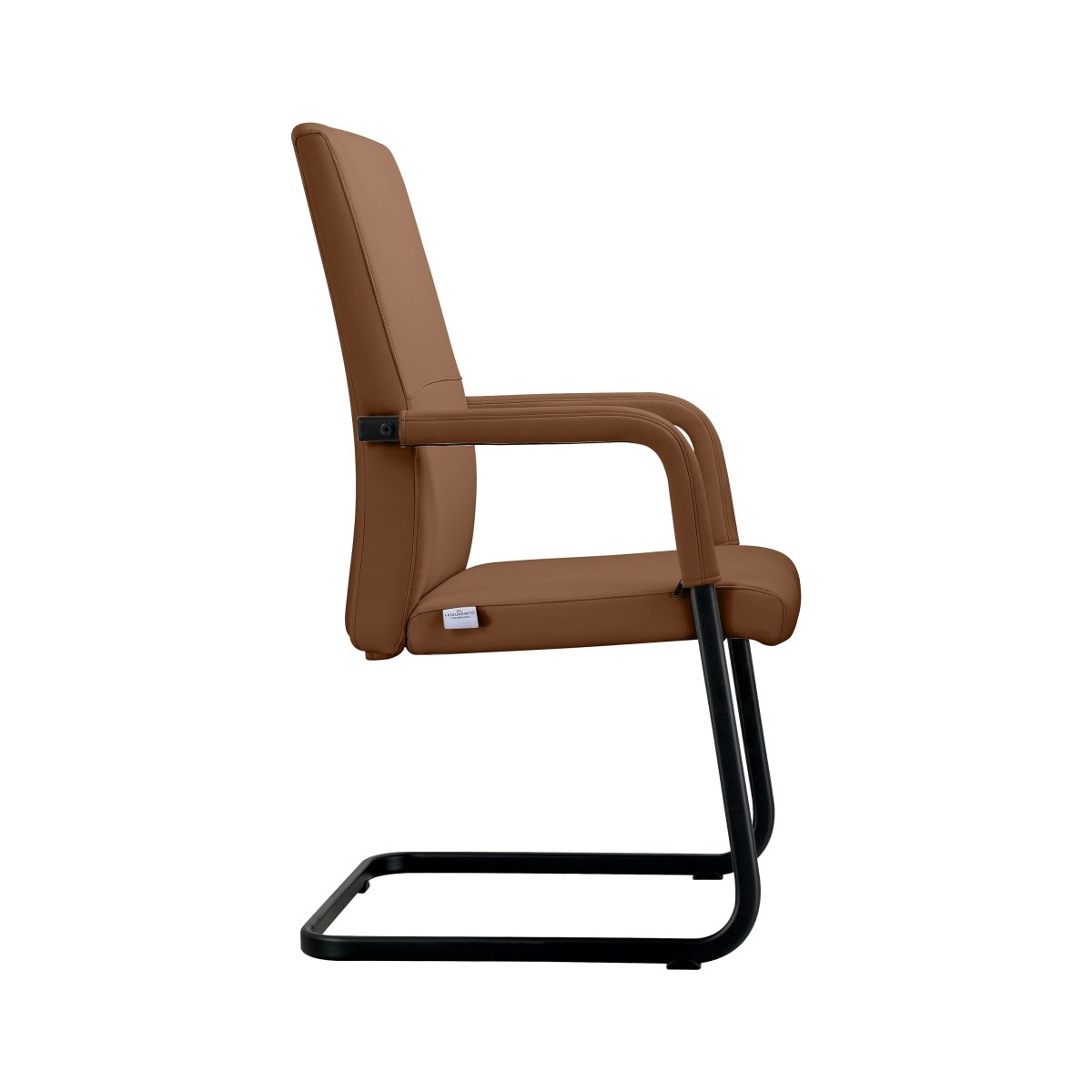 Evander Leather Office Chair With Aluminum Frame Dark Brown Office Chair Leisuremod