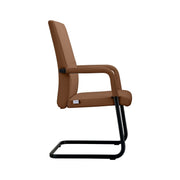 Evander Leather Office Chair With Aluminum Frame Dark Brown Office Chair Leisuremod