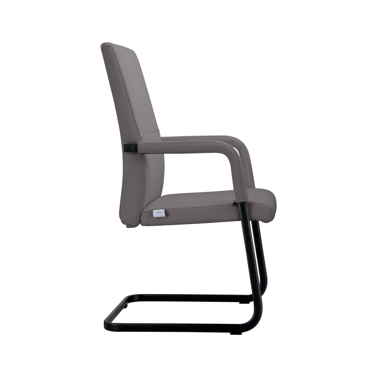 Evander Leather Office Chair With Aluminum Frame Grey Office Chair Leisuremod