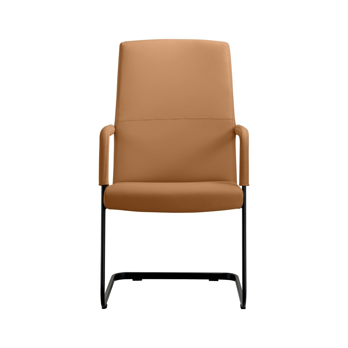 Evander Leather Office Chair With Aluminum Frame Acorn Brown Office Chair Leisuremod
