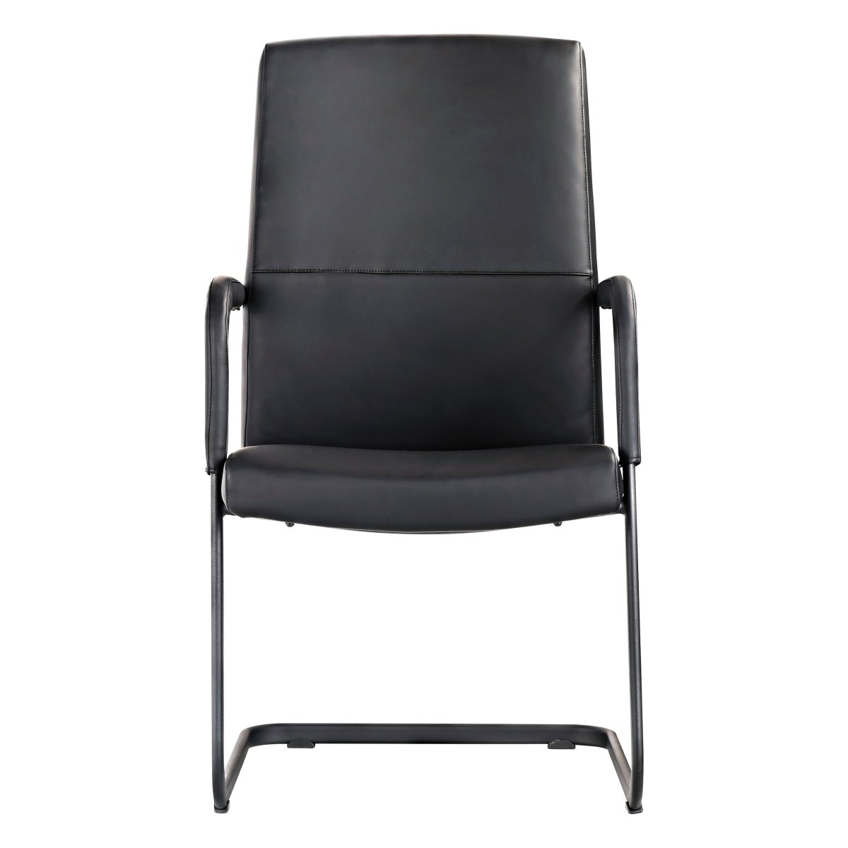Evander Leather Office Chair With Aluminum Frame Black Office Chair Leisuremod