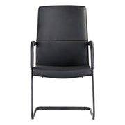 Evander Leather Office Chair With Aluminum Frame Black Office Chair Leisuremod