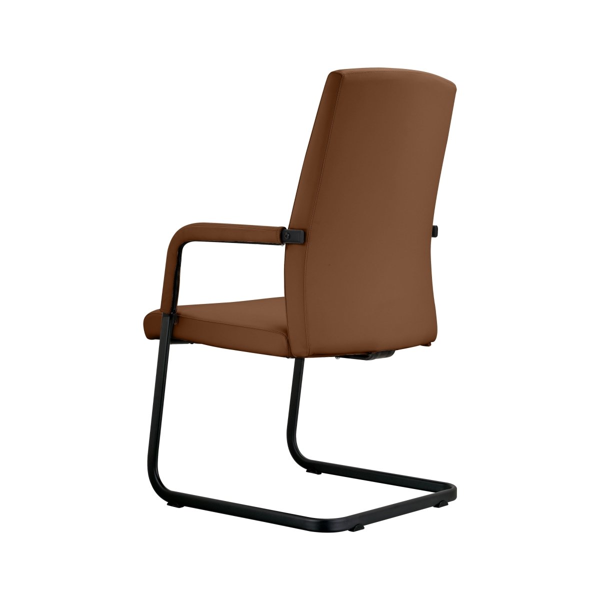 Evander Leather Office Chair With Aluminum Frame Dark Brown Office Chair Leisuremod