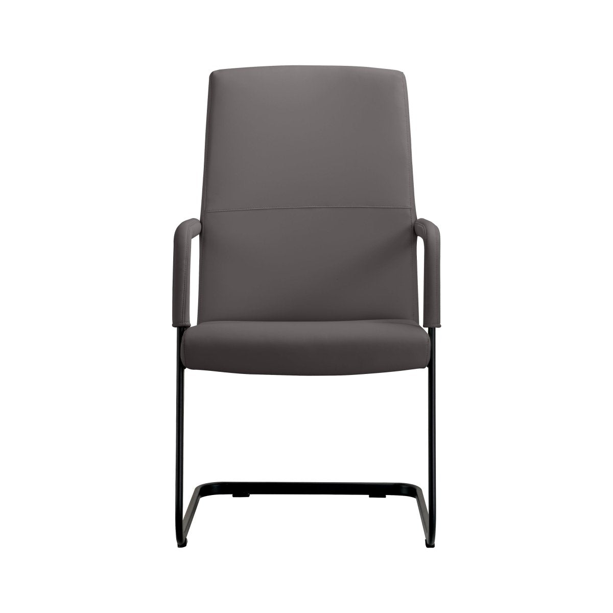 Evander Leather Office Chair With Aluminum Frame Grey Office Chair Leisuremod