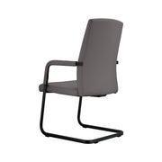 Evander Leather Office Chair With Aluminum Frame Grey Office Chair Leisuremod