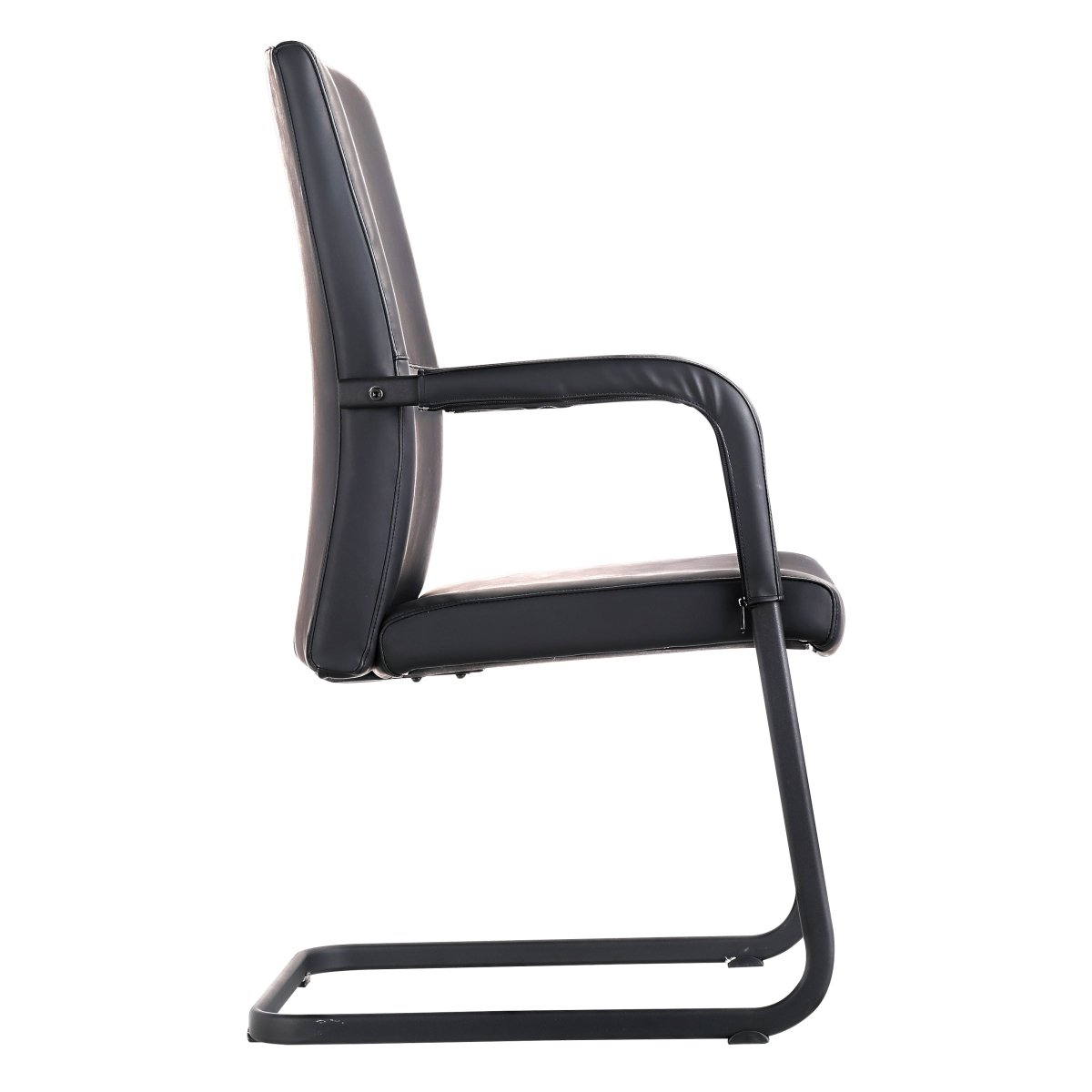 Evander Leather Office Chair With Aluminum Frame Black Office Chair Leisuremod