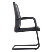 Evander Leather Office Chair With Aluminum Frame Black Office Chair Leisuremod