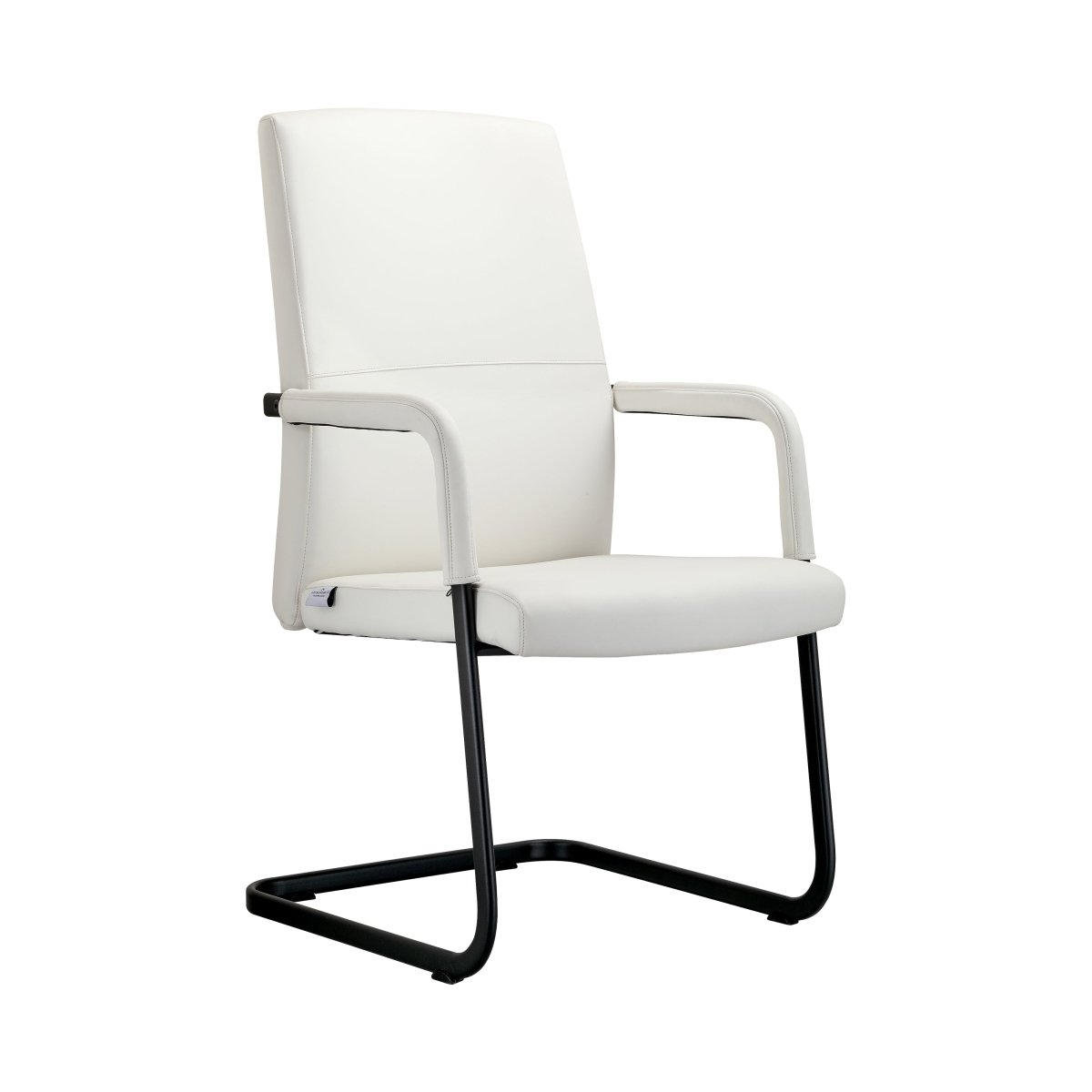 Evander Leather Office Chair With Aluminum Frame White Office Chair Leisuremod