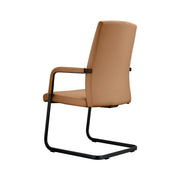 Evander Leather Office Chair With Aluminum Frame Dark Brown Office Chair Leisuremod