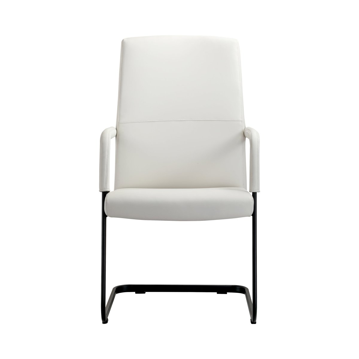 Evander Leather Office Chair With Aluminum Frame White Office Chair Leisuremod