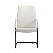 Evander Leather Office Chair With Aluminum Frame White Office Chair Leisuremod
